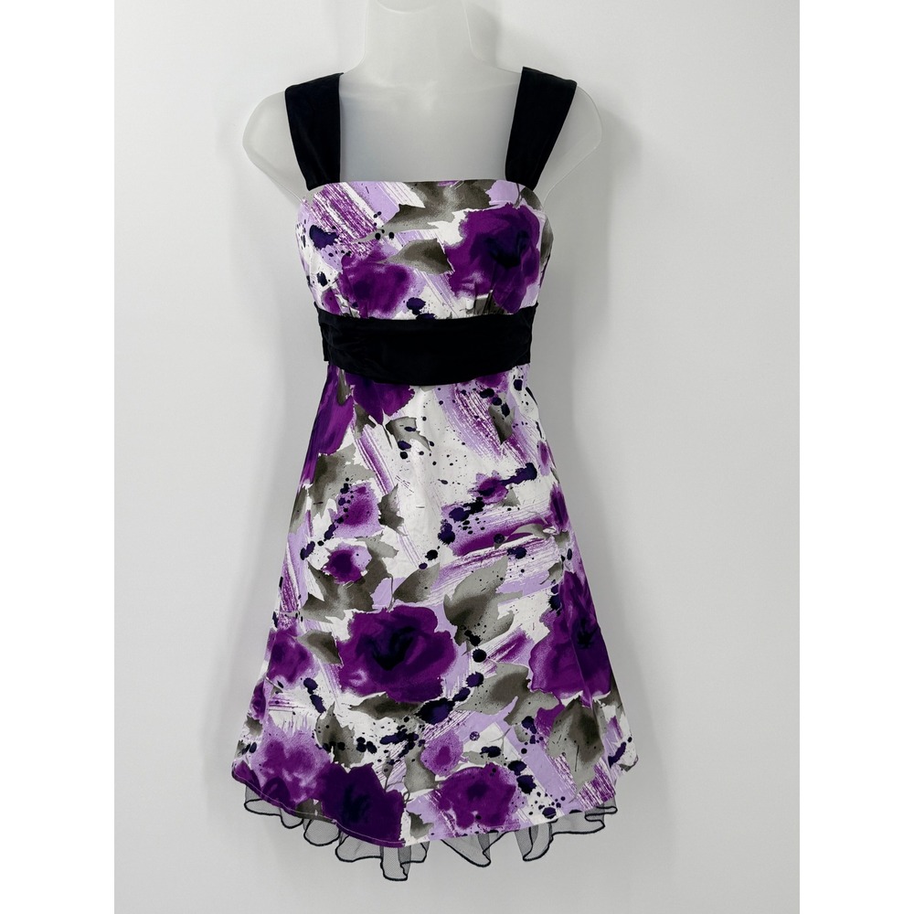 vtg y2k iz Byer Purple Fit & Flare‎ babydoll Dress Sz 9 Indie Fairy Grunge goth